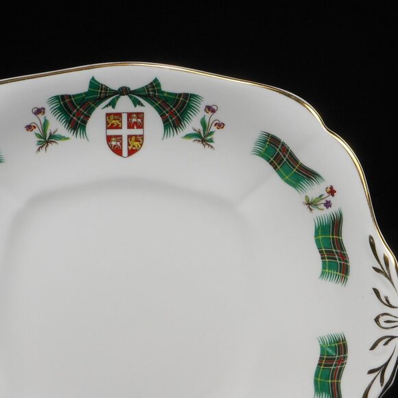colorful cake plate. Royal Adderley New Foundland Tartan - Picture 3 of 6